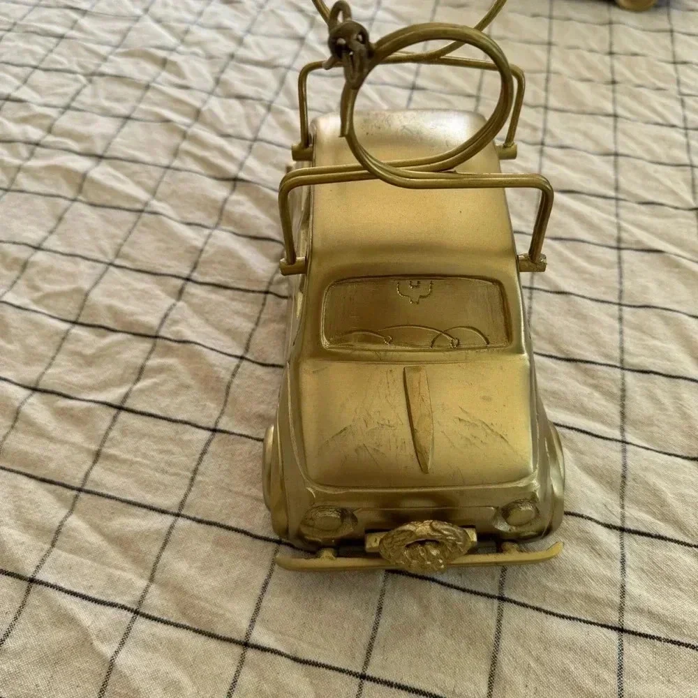 Anthropologie Brass wine bottle holder home decor bar cart bows car gift gold